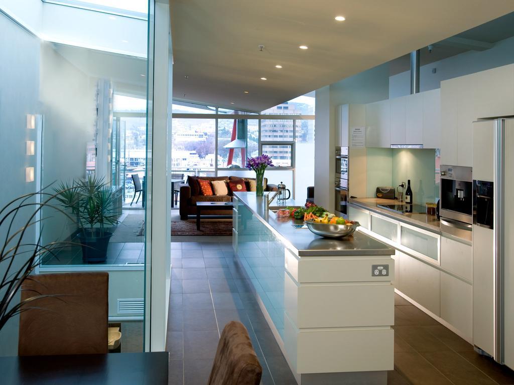 Sullivans Cove Apartments Hobart Exteriör bild A kitchen in a penthouse apartment
